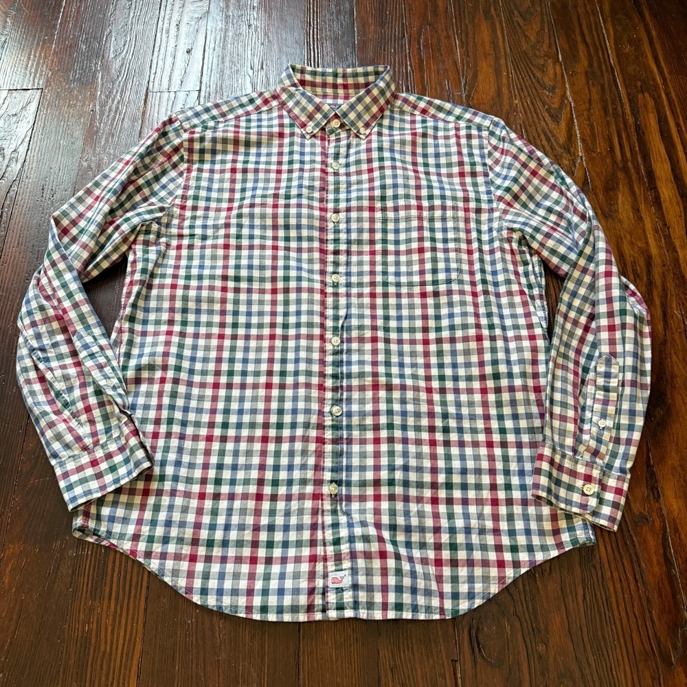 Vineyard Vines‎ Button Down Mens L Multicolor Gingham Classic Fit Murray Shirt